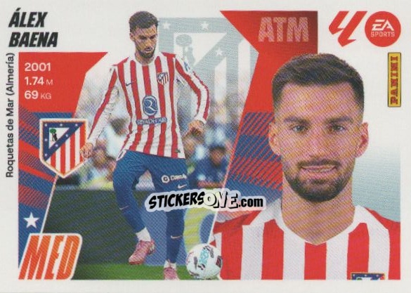 Sticker Álex Baena (24) - Atlético de Madrid - LaLiga 2025-2026
 n. 704 - Panini