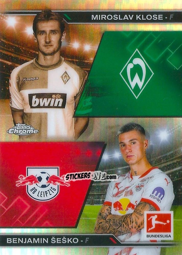 Sticker Benjamin Sesko / Miroslav Klose - Bundesliga Chrome 2024-2025 n. HIN-10 - Topps
