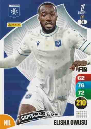 Figurina Elisha Owusu - Ligue 1 2025-2026. Adrenalyn XL
 n. 31 - Panini