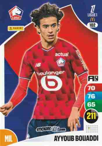 Sticker Ayyoub Bouaddi - Ligue 1 2025-2026. Adrenalyn XL
 n. 102 - Panini