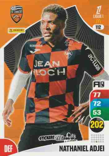 Cromo Nathaniel Adjei - Ligue 1 2025-2026. Adrenalyn XL
 n. 112 - Panini