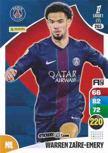 Figurina Warren Zaïre-Emery - Ligue 1 2025-2026. Adrenalyn XL
 n. 265 - Panini