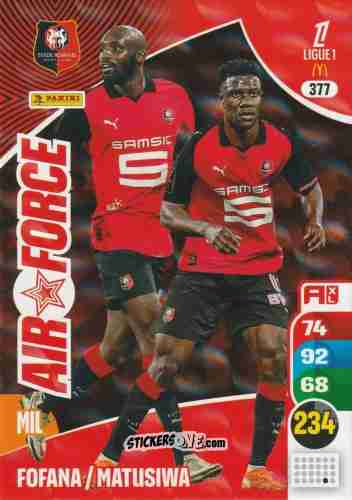 Cromo Seko Fofana / Azor Matusiwa - Ligue 1 2025-2026. Adrenalyn XL
 n. 377 - Panini