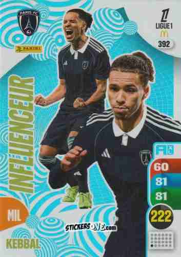 Cromo Ilan Kebbal - Ligue 1 2025-2026. Adrenalyn XL
 n. 392 - Panini