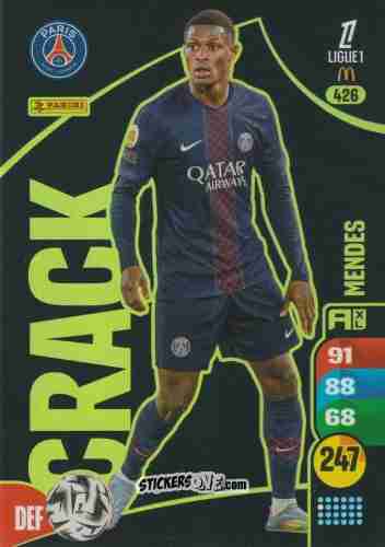 Sticker Nuno Mendes - Ligue 1 2025-2026. Adrenalyn XL
 n. 426 - Panini