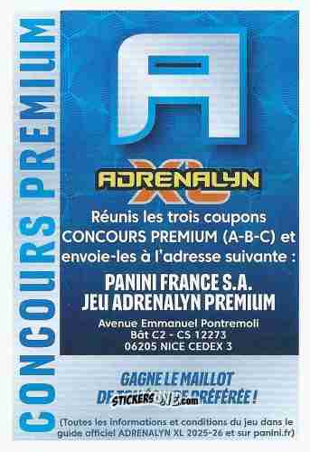 Sticker Concours Premium A - Ligue 1 2025-2026. Adrenalyn XL
 n. A - Panini