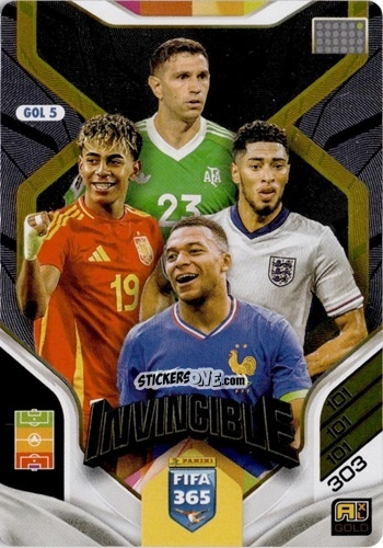 Sticker Lautaro Martínez / Jude Bellingham / Lamine Yamal / Kylian Mbappé - Fifa 365: 2025-2026. Adrenalyn Xl n. GOL5 - Panini