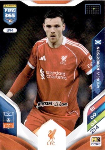 Figurina Andrew Robertson - Fifa 365: 2025-2026. Adrenalyn Xl n. LIV4 - Panini