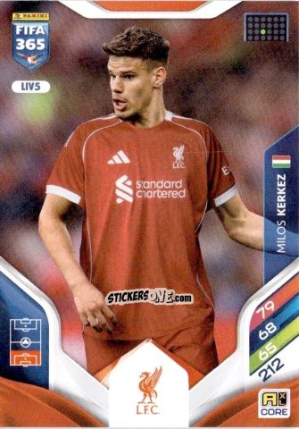 Cromo Milos Kerkez - Fifa 365: 2025-2026. Adrenalyn Xl n. LIV5 - Panini