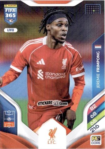 Cromo Jeremie Frimpong - Fifa 365: 2025-2026. Adrenalyn Xl n. LIV8 - Panini