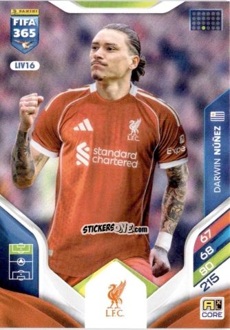 Cromo Darwin Núñez - Fifa 365: 2025-2026. Adrenalyn Xl n. LIV16 - Panini