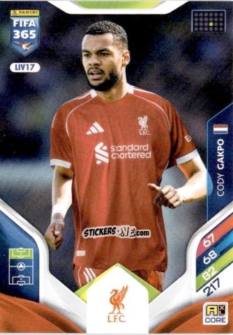 Cromo Cody Gakpo - Fifa 365: 2025-2026. Adrenalyn Xl n. LIV17 - Panini