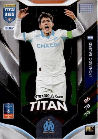 Sticker Leonardo Balerdi - Fifa 365: 2025-2026. Adrenalyn Xl n. OLM7 - Panini