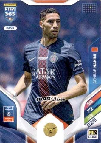 Figurina Achraf Hakimi - Fifa 365: 2025-2026. Adrenalyn Xl n. PAS3 - Panini