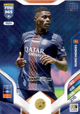 Sticker Nuno Mendes - Fifa 365: 2025-2026. Adrenalyn Xl n. PAS4 - Panini