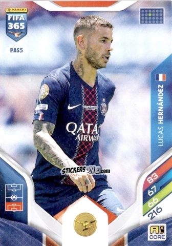 Figurina Lucas Hernández - Fifa 365: 2025-2026. Adrenalyn Xl n. PAS5 - Panini