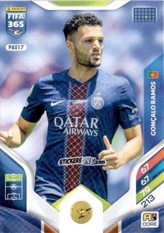 Figurina Gonçalo Ramos - Fifa 365: 2025-2026. Adrenalyn Xl n. PAS17 - Panini