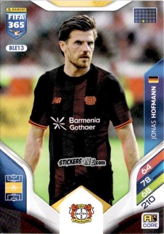 Sticker Jonas Hofmann - Fifa 365: 2025-2026. Adrenalyn Xl n. BLE13 - Panini