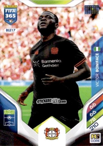 Sticker Victor Boniface - Fifa 365: 2025-2026. Adrenalyn Xl n. BLE17 - Panini