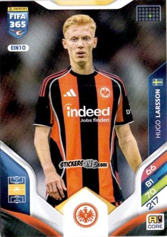 Sticker Hugo Larsson - Fifa 365: 2025-2026. Adrenalyn Xl n. EIN10 - Panini