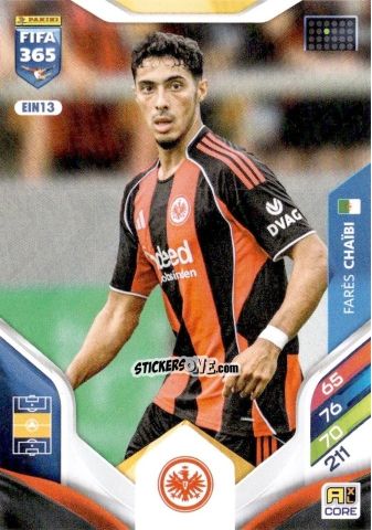 Sticker Farès Chaïbi - Fifa 365: 2025-2026. Adrenalyn Xl n. EIN13 - Panini