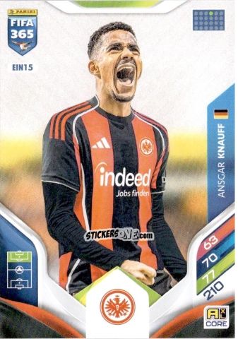 Sticker Ansgar Knauff - Fifa 365: 2025-2026. Adrenalyn Xl n. EIN15 - Panini