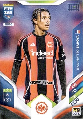 Sticker Jean Mattéo Bahoya - Fifa 365: 2025-2026. Adrenalyn Xl n. EIN16 - Panini