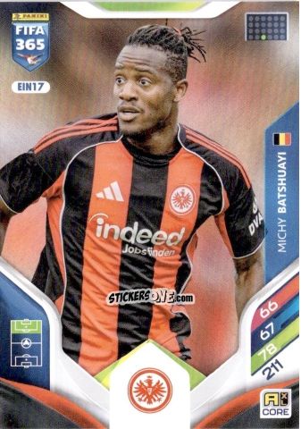 Sticker Michy Batshuayi - Fifa 365: 2025-2026. Adrenalyn Xl n. EIN17 - Panini