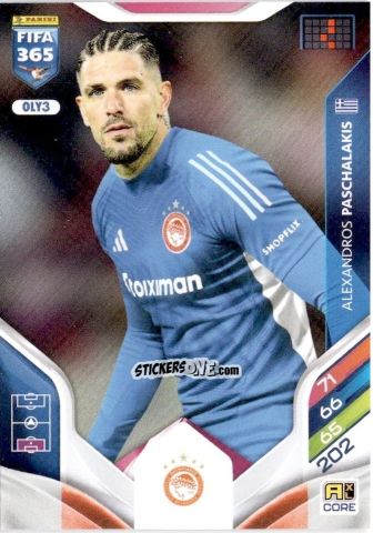 Sticker Alexandros Paschalakis - Fifa 365: 2025-2026. Adrenalyn Xl n. OLY3 - Panini
