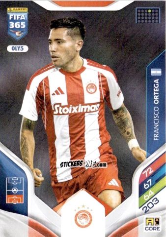 Sticker Francisco Ortega - Fifa 365: 2025-2026. Adrenalyn Xl n. OLY5 - Panini