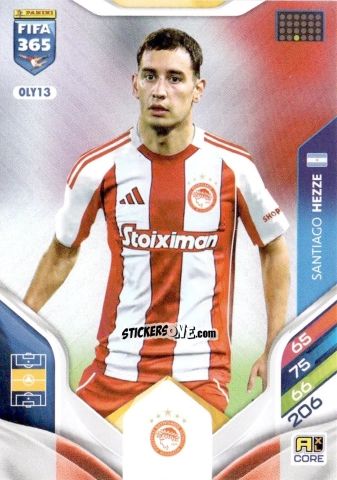 Sticker Santiago Hezze - Fifa 365: 2025-2026. Adrenalyn Xl n. OLY13 - Panini
