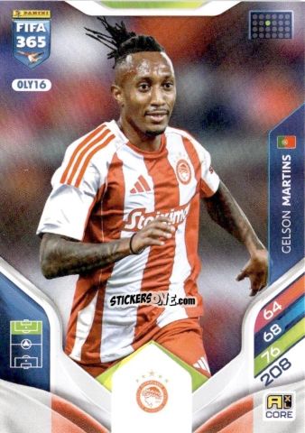 Figurina Gelson Martins - Fifa 365: 2025-2026. Adrenalyn Xl n. OLY16 - Panini