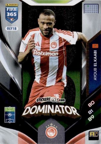 Sticker Ayoub El Kaabi - Fifa 365: 2025-2026. Adrenalyn Xl n. OLY18 - Panini