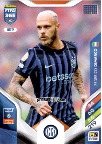 Sticker Federico Dimarco - Fifa 365: 2025-2026. Adrenalyn Xl n. INT9 - Panini