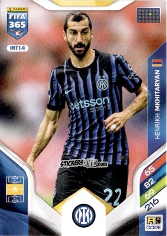 Cromo Henrikh Mkhitaryan - Fifa 365: 2025-2026. Adrenalyn Xl n. INT14 - Panini