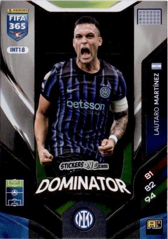 Figurina Lautaro Martínez - Fifa 365: 2025-2026. Adrenalyn Xl n. INT18 - Panini