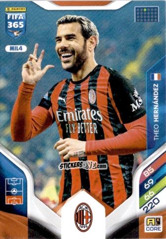 Figurina Theo Hernández - Fifa 365: 2025-2026. Adrenalyn Xl n. MIL4 - Panini