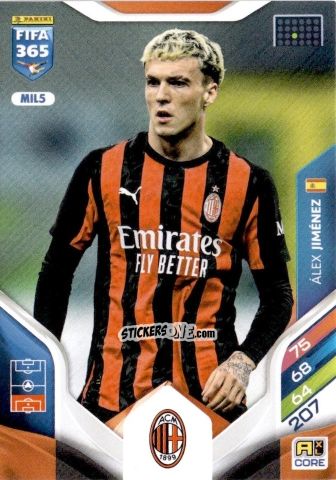 Cromo Álex Jiménez - Fifa 365: 2025-2026. Adrenalyn Xl n. MIL5 - Panini