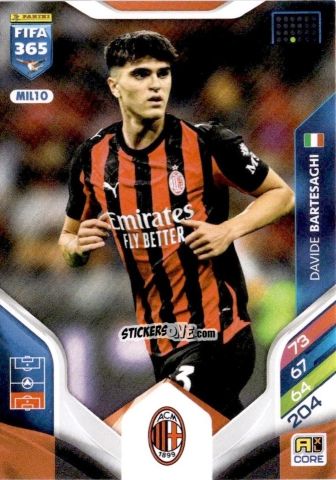Figurina Davide Bartesaghi - Fifa 365: 2025-2026. Adrenalyn Xl n. MIL10 - Panini