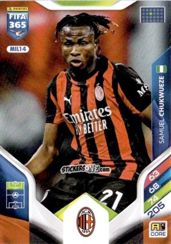 Figurina Samuel Chukwueze - Fifa 365: 2025-2026. Adrenalyn Xl n. MIL14 - Panini