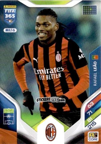 Cromo Rafael Leão - Fifa 365: 2025-2026. Adrenalyn Xl n. MIL16 - Panini