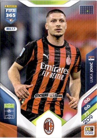 Figurina Luka Jović - Fifa 365: 2025-2026. Adrenalyn Xl n. MIL17 - Panini