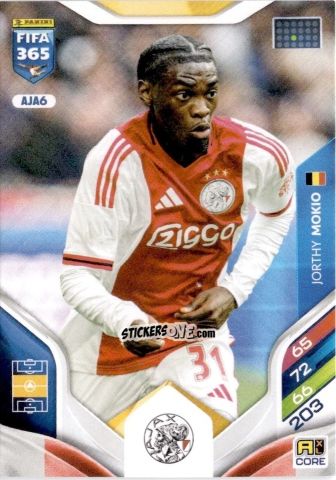 Sticker Jorthy Mokio - Fifa 365: 2025-2026. Adrenalyn Xl n. AJA6 - Panini