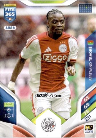 Sticker Bertrand Traoré - Fifa 365: 2025-2026. Adrenalyn Xl n. AJA16 - Panini