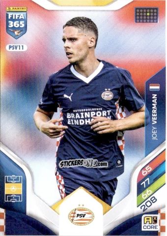 Sticker Joey Veerman - Fifa 365: 2025-2026. Adrenalyn Xl n. PSV11 - Panini