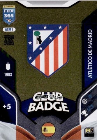Cromo Club Badge - Fifa 365: 2025-2026. Adrenalyn Xl n. ATM1 - Panini