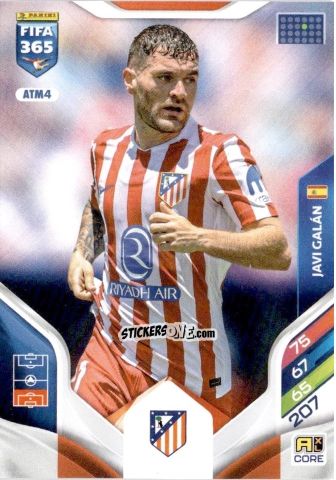 Figurina Javi Galán - Fifa 365: 2025-2026. Adrenalyn Xl n. ATM4 - Panini