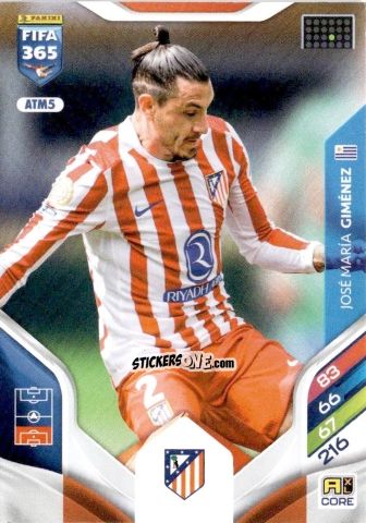 Cromo José María Giménez - Fifa 365: 2025-2026. Adrenalyn Xl n. ATM5 - Panini