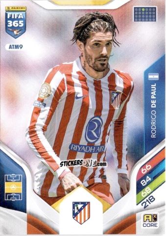 Figurina Rodrigo De Paul - Fifa 365: 2025-2026. Adrenalyn Xl n. ATM9 - Panini