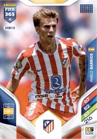 Sticker Pablo Barrios - Fifa 365: 2025-2026. Adrenalyn Xl n. ATM10 - Panini